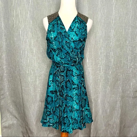 alice & trixie silk dress Alice & Trixie Paisley Silk Mini Dress Open Shoulders